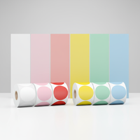 Etiquetas Redondas Térmicas a Color con Logotipo, Etiquetas Adhesivas Coloridas para Impresora Térmica, Rollos de Etiquetas a Color