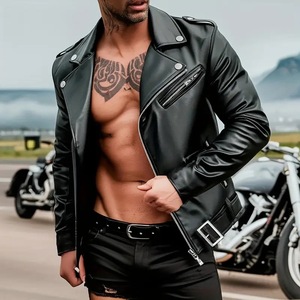 <span class=keywords><strong>Blouson</strong></span> <span class=keywords><strong>moto</strong></span> en <span class=keywords><strong>cuir</strong></span> PU pour homme, motif cœur, coupe ample, fermeture éclair – Style transfrontalier européen et américain - Product Image 2