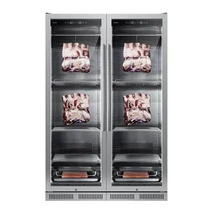 Type 304 S.S.liner curing a steak in the refrigerator diy meat aging fridge