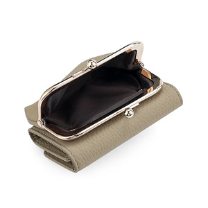 Japanese Style Tri-Fold <b>Wallet</b> for Women Genuine Top-Grain Cowhide Coin Purse with Metal Clasp <b>RFID</b> <b>Blocking</b> MultiCard Organizer - Product Image 2