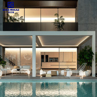 Système pergola en aluminium Mirador Bioclimatique Arche à persiennes motorisées pour salle extérieure Amélioration de l'espace Tonnelles à cadre métallique