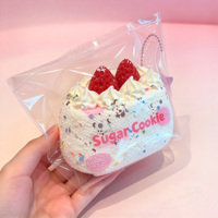 Jouet Squishy Personnalisé Gâteau à la Crème de Fraise à Remontée Lente, Simulation Alimentaire, Anti-Stress, Jouet à Presser, Breloque de Sac pour la Vente en Gros