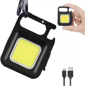 800lumen ricaricabile Cob portachiavi luce Mini torcia elettrica 3 modalità di luce portatile