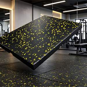 Tapete de Gimnasio Resistente con Diseño de Puntos Azules, Tapete de Ejercicio de Goma Antideslizante de Alta Densidad para Uso Intenso en Gimnasios - Product Image 1