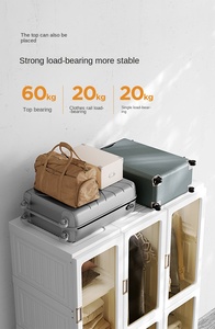 Großhandel Faltbarer Kunststoff-Kleiderschrank mit Glastüren <span class=keywords><strong>4</strong></span> Schubladen für Schlafzimmer-Organizer - Product Image 3