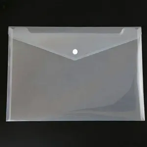 A4 SIZE Transparent PP File Folder Plastic Envelop Clear POLY Documents Bag