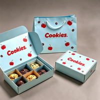 Emballage en carton pliable biodégradable personnalisé en gros pour gâteaux, biscuits, beignets, emballages de biscuits avec impression de logo