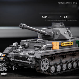 1419 + pièces 1/28 Ww2 allemand <span class=keywords><strong>Panzer</strong></span> <span class=keywords><strong>Iv</strong></span> char moyen véhicules de combat blindés blocs de construction briques ensemble nouveaux jouets pour les enfants - Product Image 4
