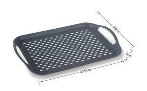 Plateau de service en plastique avec surface en caoutchouc antidérapante, pour table, <span class=keywords><strong>lit</strong></span>, petit-déjeuner, dîner, fruits, nourriture - Product Image 3