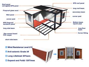 Maison conteneur d'habitation en acier de 40 pieds avec construction en bois pour bureau chambre boutique villa hôtel salle de bain cuisine conteneur toilette - Product Image 3