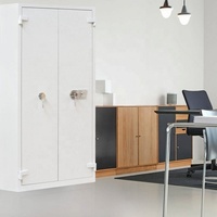 Armoire de classement ignifuge en métal à 2 portes et 4 étagères pour bureau, armoire de rangement en acier résistant au feu