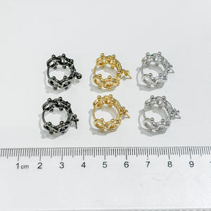 Boucles d'oreilles pendantes en argent S925 à faire soi-même avec perles rondes de 10 à 15 mm et boucle d'oreille vide 22264 avec accessoire en forme de poire - Product Image 3