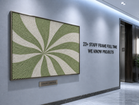 Art mural radial en spirale tressé en corde 3D fait main, vert sauge et blanc, encadré, pour hall d'hôtel, couloir, décoration murale, commande en gros ODM personnalisée