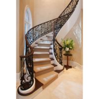 Escalier droit en bois massif de luxe léger, design moderne, rampe en bois, écologique, taille personnalisée, pour villa, extérieur et intérieur - Vente chaude
