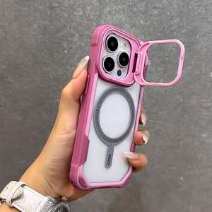 Coque de téléphone compatible avec iPhone 17/16, support d'objectif créatif pour iPhone 15 Pro Max, magnétique, antichoc, transparente, minimaliste - Product Image 5