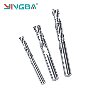 Hot bán hai sáo xoắn ốc lên và xuống nén cuối nhà máy cho gỗ <span class=keywords><strong>1</strong></span>/4 Carbide Cutter endmill 2F 3/8 Bộ định tuyến nén bit - Product Image 5