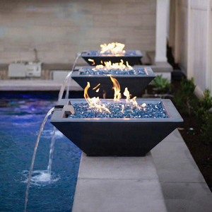 Decorative Large Smokeless <b>Fire</b> <b>Pits</b> 100cm Corten Steel <b>Fire</b> <b>Pit</b> and Water Bowl for Swimming Pool - Product Image 6