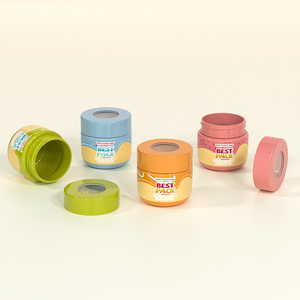 Pot en plastique résistant aux enfants de 3 oz et 4 oz avec couvercle grossissant, hermétique, à large ouverture, rond, pour herbes, fleurs et pilules - Product Image 4