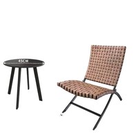 Ensemble de table et chaises d'extérieur en fer Everite - Ensemble de salon décontracté trois pièces pour patio/veranda avec design démontable