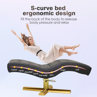 Lit de beauté électrique de luxe pour esthéticienne, base dorée, lit facial incurvé, lit de massage spa, lit pour extensions de cils