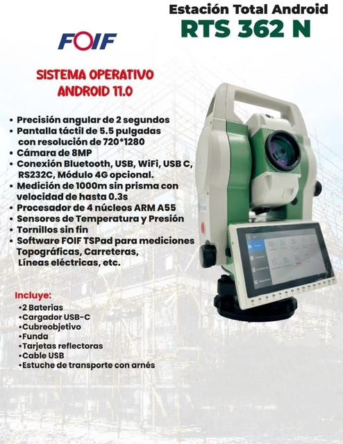 FOIF Total Station RTS362N Prismless Total Station Leica Total Station Work Range Reflectorless: 1000m