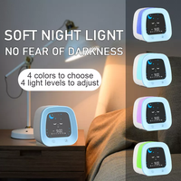 Réveil lumineux pour enfants, horloge numérique LCD, lumière verte, entraîneur de sommeil, nuit, musique intelligente, TV, horloge de bureau, nouveau