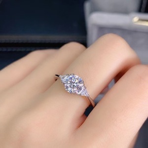 Bague en or blanc avec diamant taille cœur 2 carats, bijoux de fiançailles pour femmes - Product Image 4