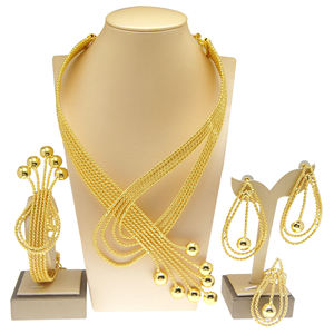 Yulaili Dernières tendances en matière de bijoux Bijoux pour femmes Bijoux de Noël Dubaï 24 carats Prix bas Style brésilien <span class=keywords><strong>Collier</strong></span> en or pur - Product Image 4