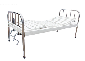 Ручная кровать с 2 кренками и головкой из нержавеющей стали, головное устройство для больничной койки, панель из нержавеющей стали, стоимость, углеродистая белая ручная больница - Product Image 4