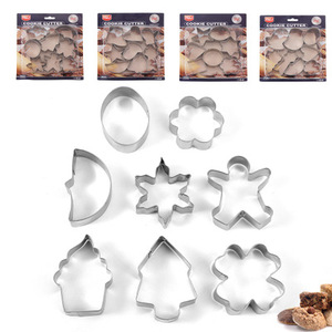 8-Piece thép không gỉ Baking công cụ kim loại <span class=keywords><strong>Cookie</strong></span> sô cô la Biscuit khuôn mỗi thẻ - Product Image 5