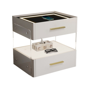 Bedroom Furniture Multifunctional Simple Smart bluetooth Speaker Wireless <strong>Charging</strong> <strong>Bedside</strong> <strong>Table</strong> with Lamp - Product Image 1