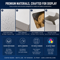 Boîte à extrémités pliées personnalisée pour biscuits, emballage imprimé avec fenêtre découpée, film PET, impression offset, finition mate, OEM ODM, directement de l'usine