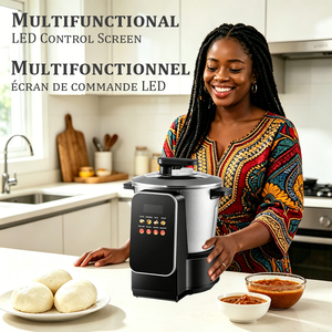 Máquina para Hacer Swallow <span class=keywords><strong>de</strong></span> 900W con Cocción Rápida, Olla Interior Desmontable <span class=keywords><strong>de</strong></span> Acero Inoxidable, para Preparar Banku, <span class=keywords><strong>Fufu</strong></span>, Ugali y <span class=keywords><strong>FuFu</strong></span> Africanos - Product Image 4