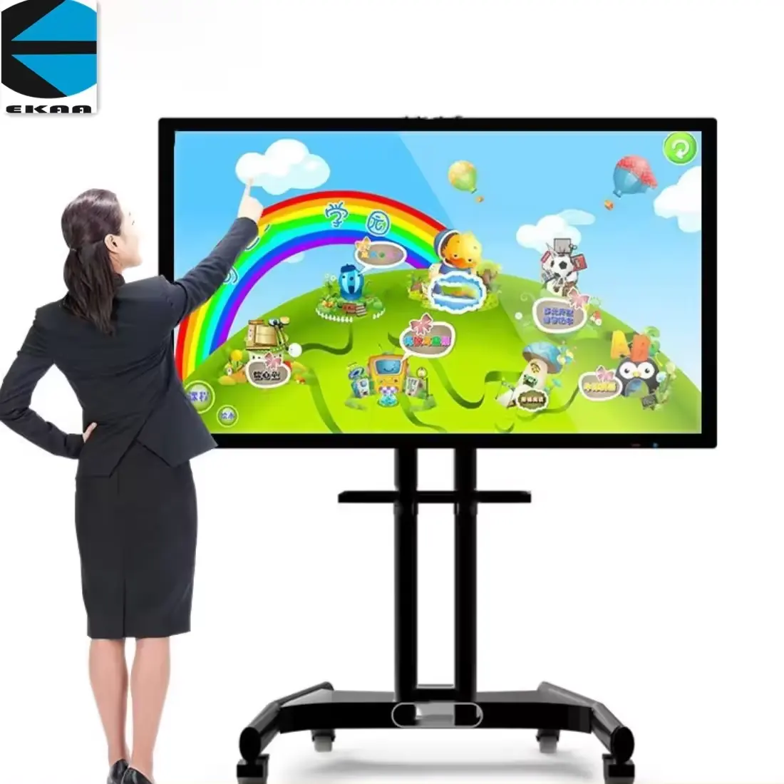 EKAA 65 polegadas LCD independente pcap quadro branco interativo sala de aula tela de toque LCD inteligente placa de tv