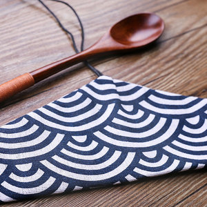 Cuillère Fourchette Baguettes en Bois Massif à Long Manche pour Adulte, Ensemble de <span class=keywords><strong>Couverts</strong></span> avec Sac en Tissu, Personnalisation Japonaise Écologique - Product Image 3