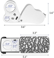 Loupe de bijoutier 30X 60X 90X Loupe de bijoutier éclairée Loupe de bijoutier pliable Loupe grossissante avec LED