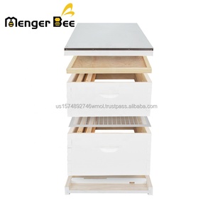 New Hot Sales Menger Bee White Langstroth Beehive 10 <b>Frames</b> 20mm Thick 2 Layers 2 Year Warranty Fir Wood Unassembled Dovetail - Product Image 1