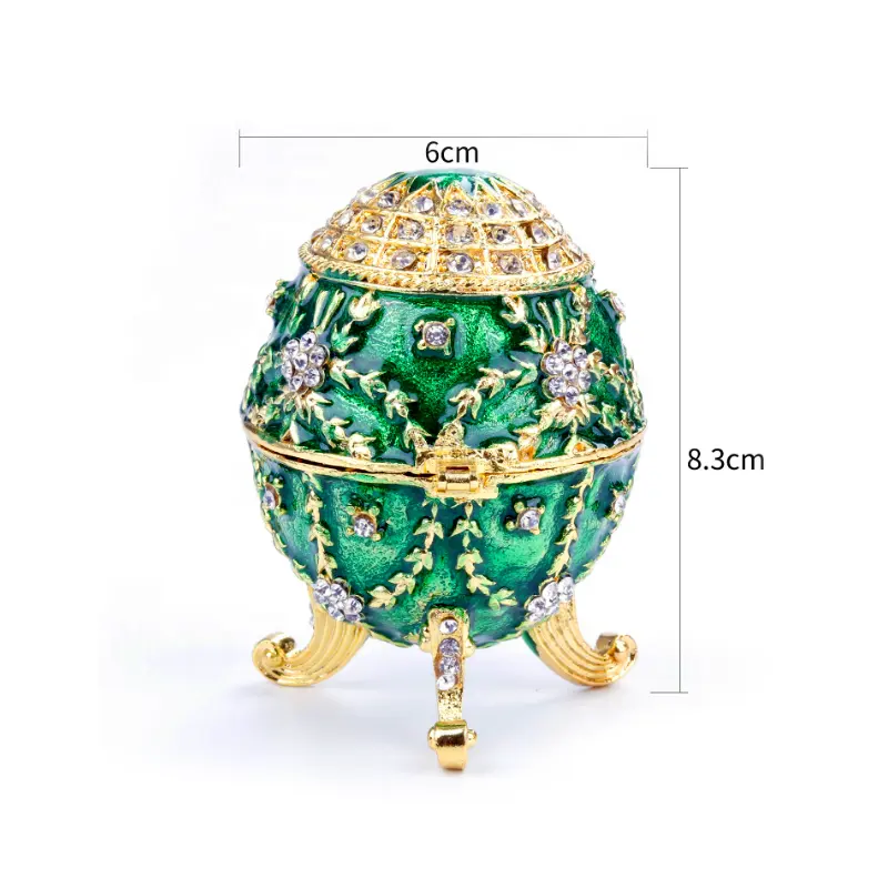 Caja de joyería con forma de huevo para mujeres y niñas, cajita de alta calidad con diseño esmaltado colorido, regalo increíble para el día de Pascua ruso