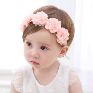 Cinta para el pelo con lazo de <span class=keywords><strong>flores</strong></span> para <span class=keywords><strong>niñas</strong></span>, <span class=keywords><strong>diademas</strong></span> para bebés, turbante para recién nacidos, accesorios para el cabello para bebés - Product Image 1