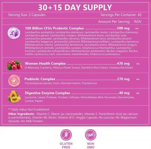 Cápsulas de probióticos para mujeres de etiqueta privada con 100 mil millones de CFU Complejo probiótico D-Manosa Soporte PH Balance Cápsulas - Product Image 2