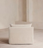 Fauteuil individuel de luxe moderne en tissu crème, fauteuil design pour salon, hall d'hôtel, mobilier de salon rembourré, avec housse amovible