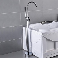 Hôtel de luxe Maison Chrome Montée Au Sol Bain Douche Mitigeur Salle De Bain Robinet de Baignoire Autoportant