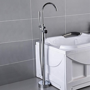 Hôtel de luxe Maison Chrome Montée Au Sol Bain Douche Mitigeur Salle De Bain <span class=keywords><strong>Robinet</strong></span> de <span class=keywords><strong>Baignoire</strong></span> Autoportant - Product Image 2