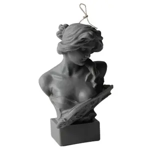 Atacado belas estátuas gregas-Fusimai moldes de vela de silicone, estátua de escultura, lyre grego 3d