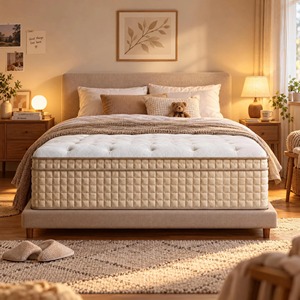 Matelas à ressorts ensachés King Size 14 pouces avec soutien zoné et housse en tissu tricoté pour chambre principale - Product Image 1