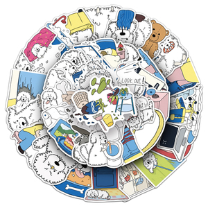 50 autocollants originaux <span class=keywords><strong>de</strong></span> chiens dessinés à la main, motif chiot amusant en train <span class=keywords><strong>de</strong></span> faire la bizarrerie à la maison, pour fournitures pour animaux <span class=keywords><strong>de</strong></span> compagnie et boîtes <span class=keywords><strong>de</strong></span> rangement - Vente chaude - Product Image 1