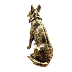 Vendita calda in ottone fortunato lupo cane ornamenti intagliati classico da tavolo per animali domestici in bronzo Cross-Border trasporto Wangcai cucciolo - Product Image 5