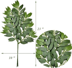 GM 23 "<span class=keywords><strong>Italian</strong></span> Ruscus Greenery Tiges Artificial Silk Greenery Plants Spray for DIY Wedding Arch Bouquet Filler Table Decor - Product Image 1