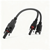 Kit de Conectores de Energía para Paneles Solares, Cable Adaptador en Y para Conexión en Paralelo de Paneles Fotovoltaicos, 2P MCX M/FF+F/MM, Carcasa de Nailon, Contacto de Cobre Duradero