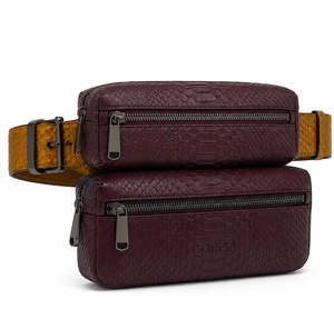 <span class=keywords><strong>Riñonera</strong></span> de Doble Capa de Cuero PU con Estampado de Serpiente y Bloques de Color, con Doble Cremallera y Hebilla Ajustable, para Hombre y <span class=keywords><strong>Mujer</strong></span> - Product Image 2